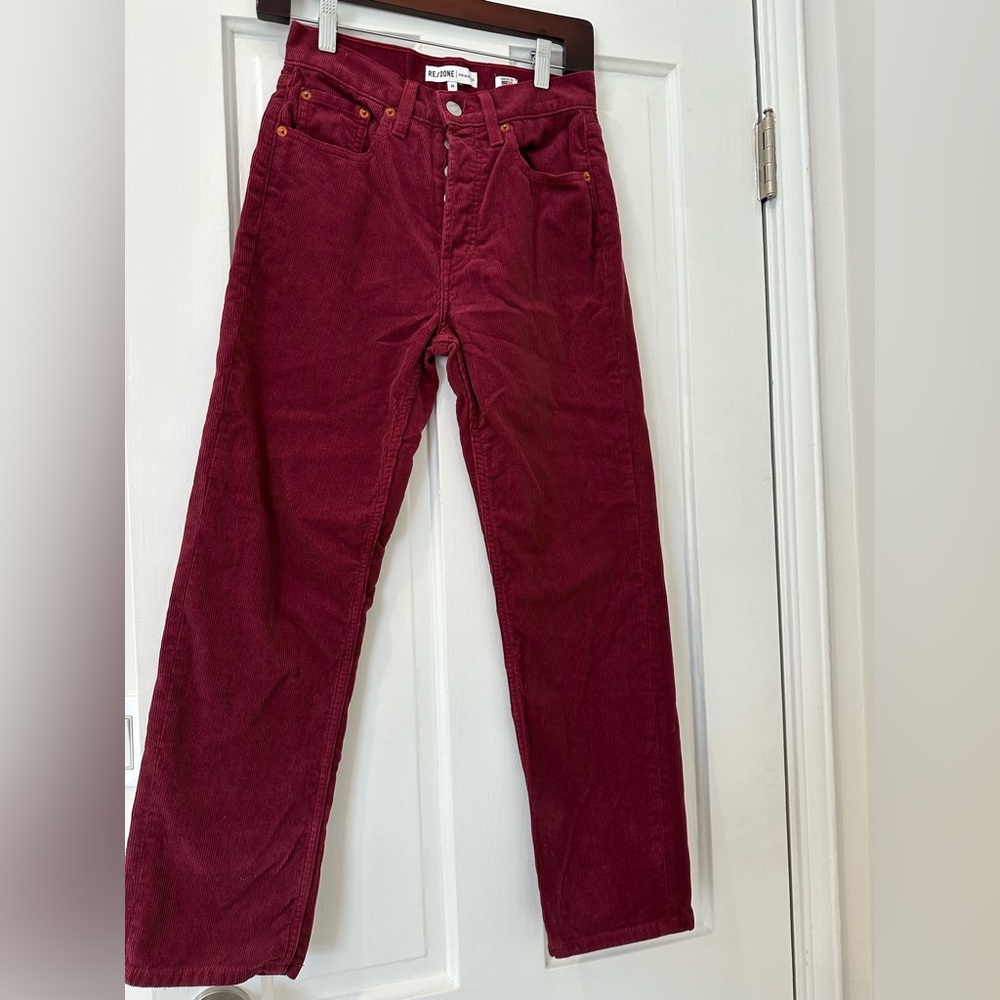 RE/DONE Red Corduroy Jeans